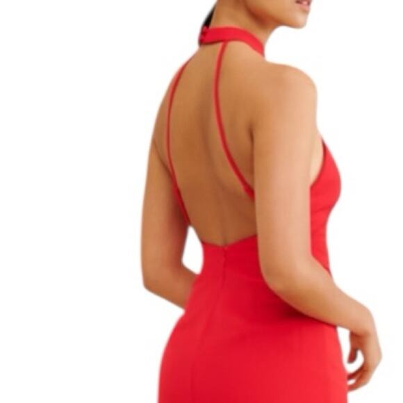 Anthropologie x Liv Foster Halter Gown Open Back Cocktail Dress Red Size 2 - Picture 6 of 8